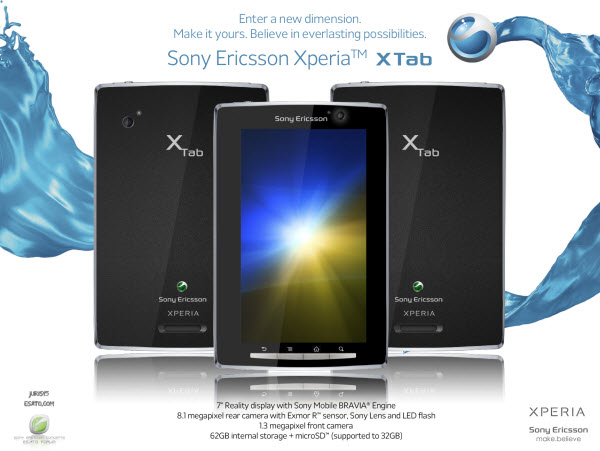 sony ericsson xperia xtab Futuristic and Innovative Concept Tablets