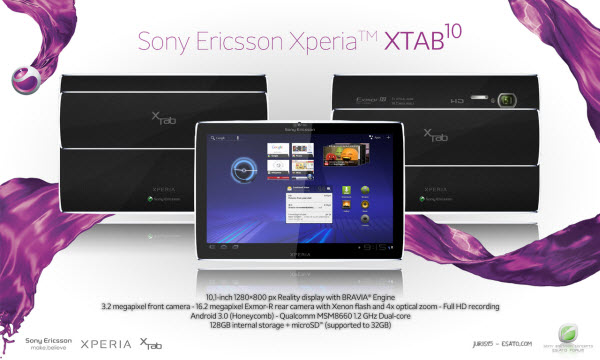 sony ericsson xperia xtab10 Futuristic and Innovative Concept Tablets