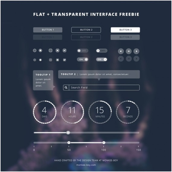 100 latest free flat ui kits to speed up your web design process