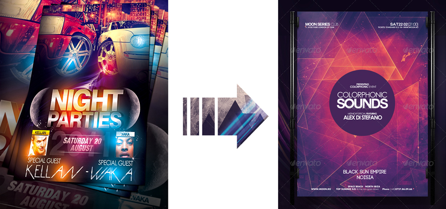 unconventional flyers templates that break the common design club flyer design template