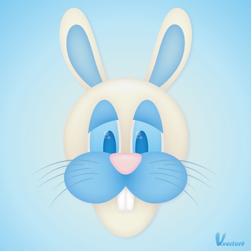 Create the face of a goofy bunny