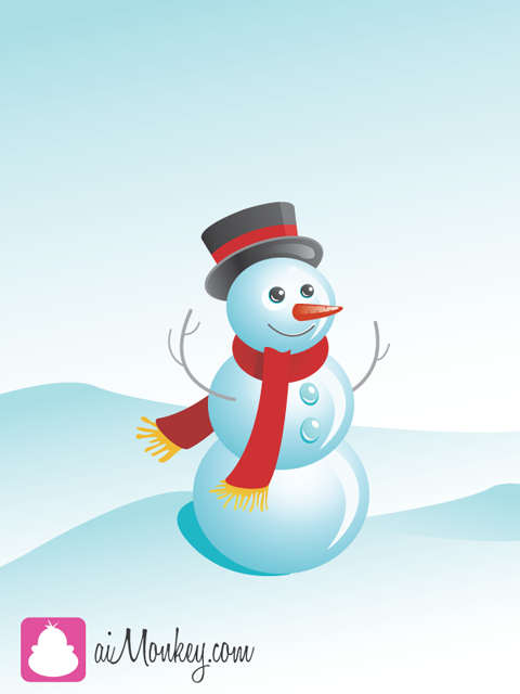 Draw a funny snowman in Illustrator