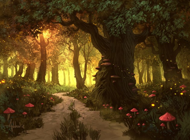 forest digital painting