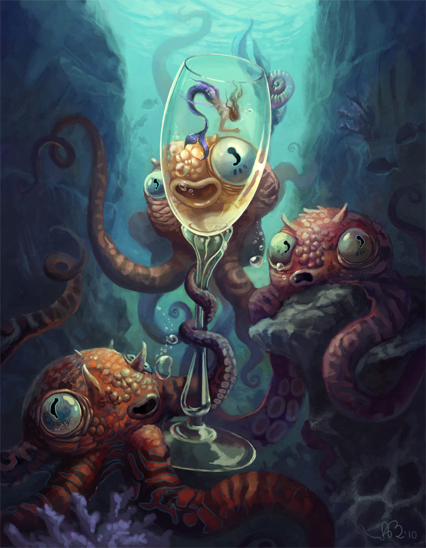 octopus party digital painting
