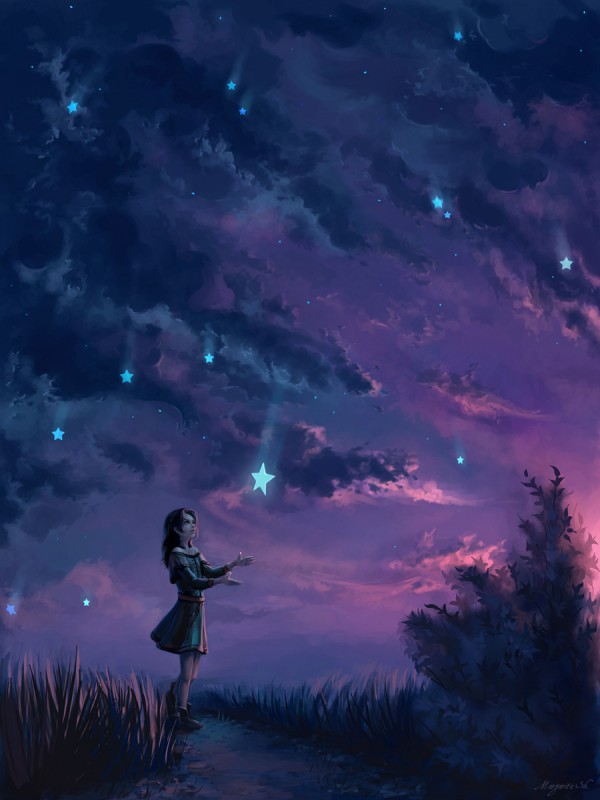 rain of stars illustration