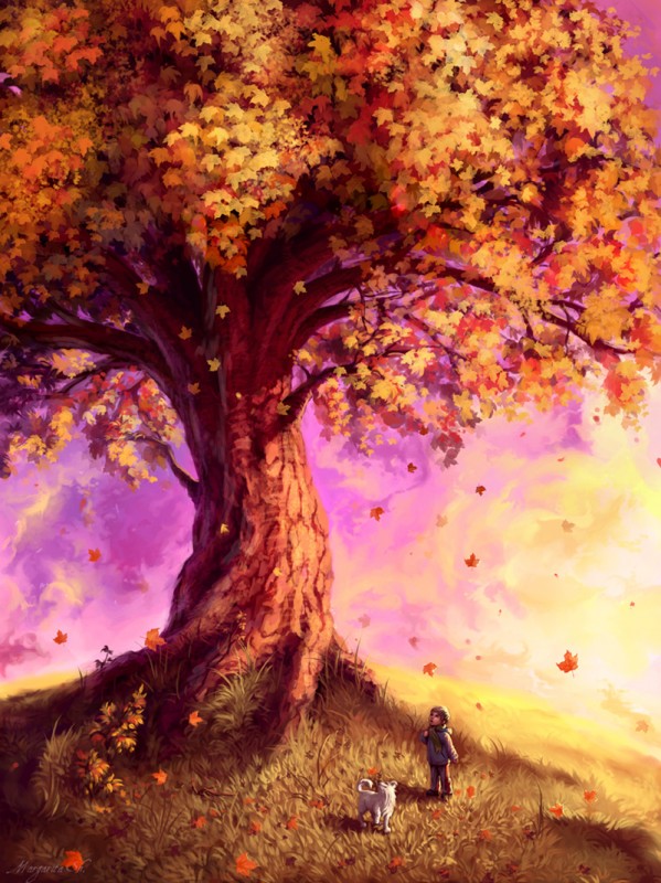 wishing tree digital painting