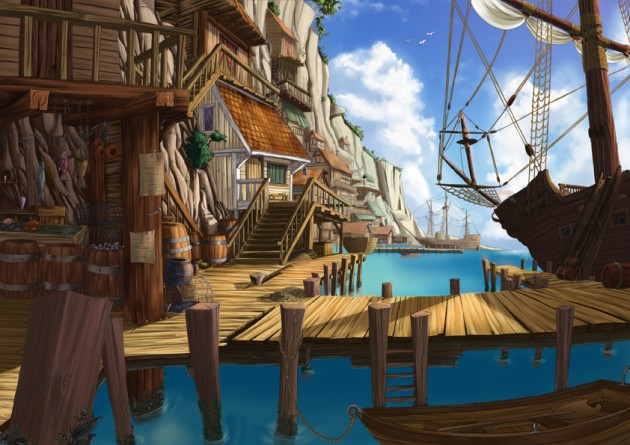 pirates town digital painting
