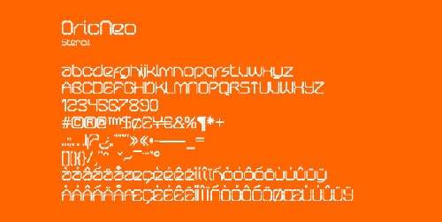 Download Oricneo Stencil free font
