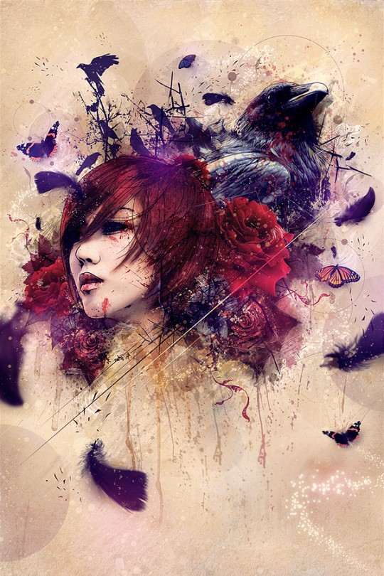 Girl-with-a-Raven-Composition-in-Photoshop-Tutorial
