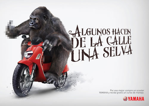 Yamaha: Some Make A Jungle Out Of The Road Print Advertisement